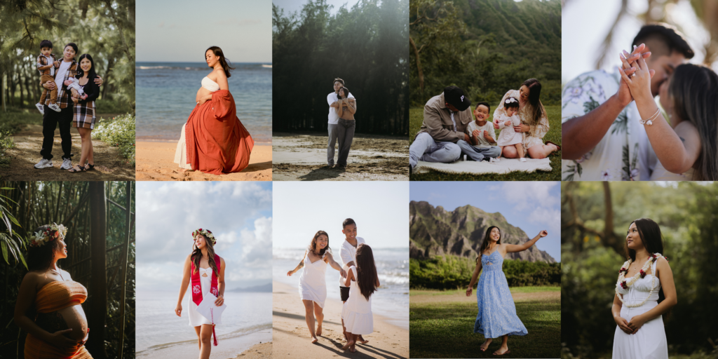 A collage of photos from the past photography sessions I have done