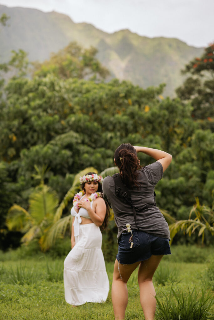 Kadi taking lifestyle photos during a shoot guided by photography mentorship.